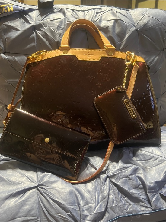 Louis Vuitton Handbags - Louis Vuitton Burgundy Patent Vernis Brea Tote with Matching Wallets